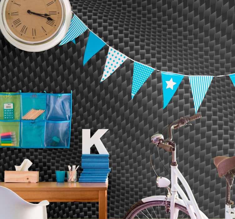 Texture wall mural textured black pattern - TenStickers