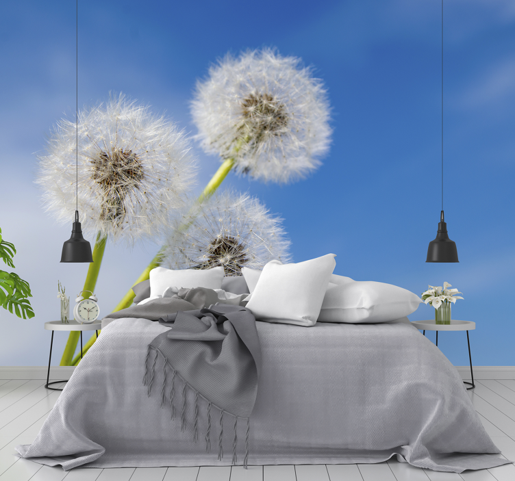 Three dandelions Lion Teeth Wall Mural - TenStickers