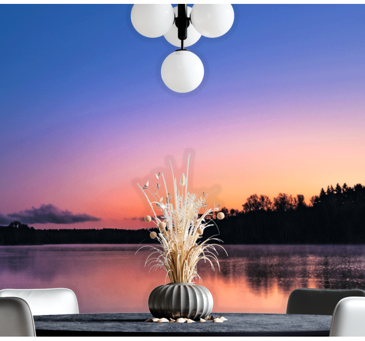 Tranquil lake reflections landscape mural wallpaper - TenStickers