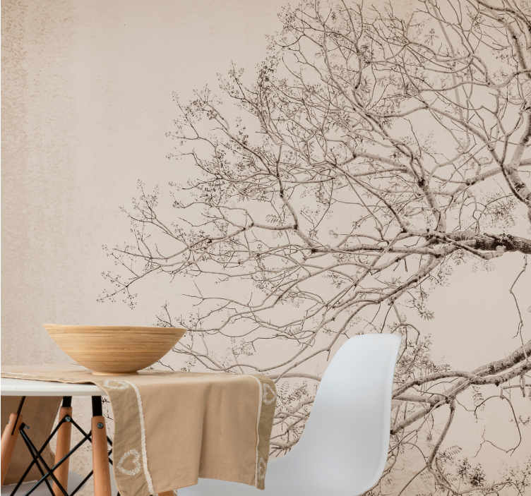 Tree mural beautiful branching silhouette - TenStickers