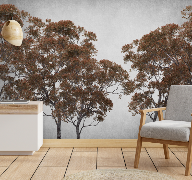 Tree mural rustic tree silhouette - TenStickers
