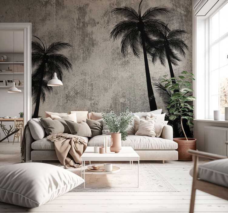 Tropical concrete landscape nature wall mural - TenStickers