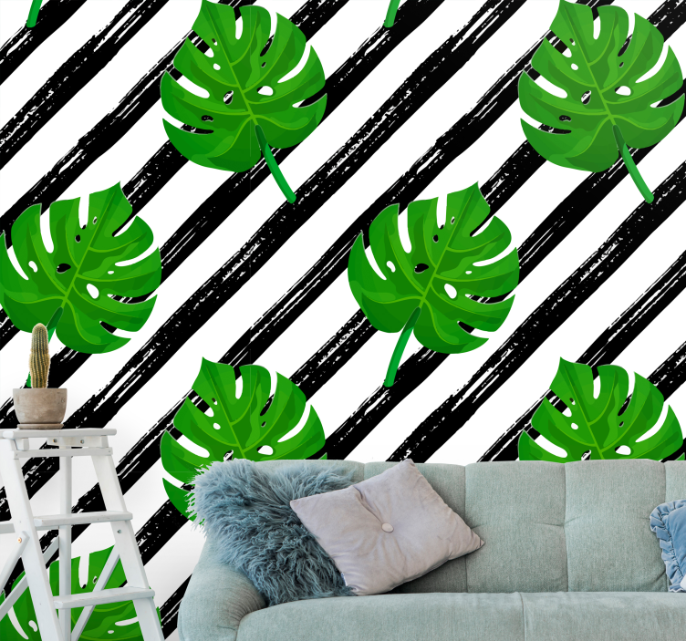 Tropical Leaf Pattern photo mural - TenStickers