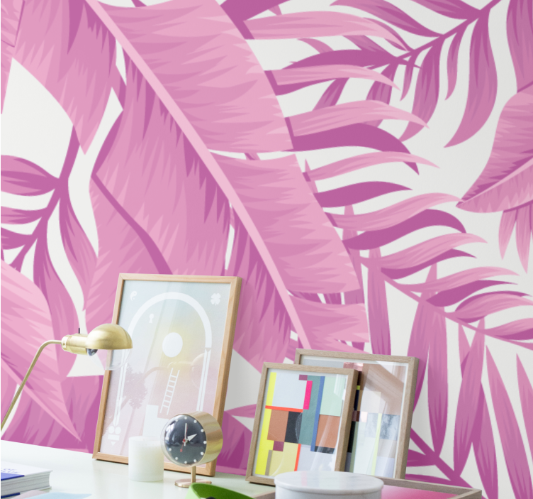 Pink tropical design nature wall mural - TenStickers