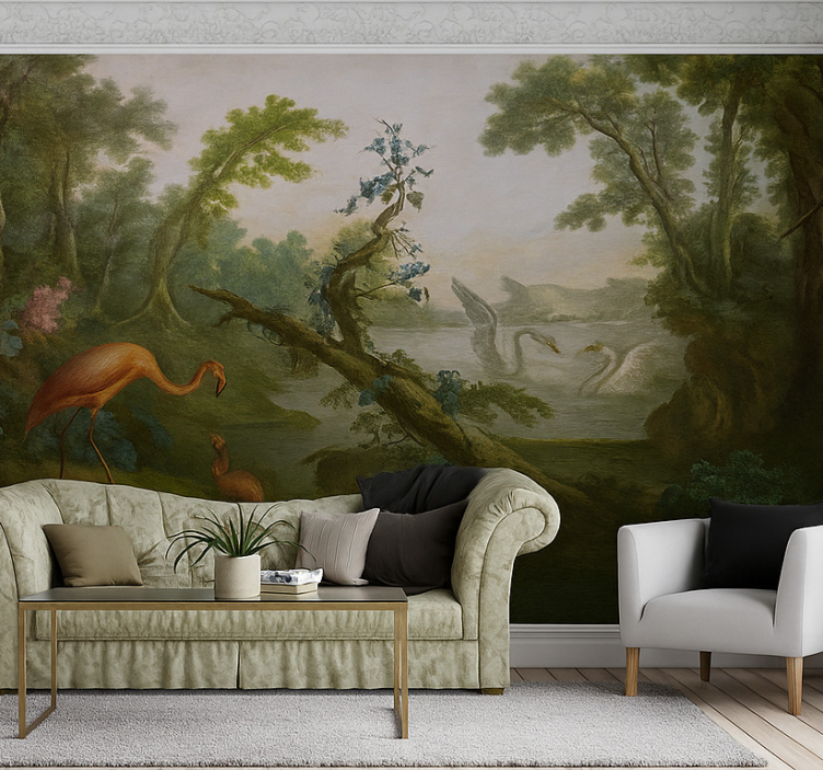 Tropical paradise design mural for living room - TenStickers