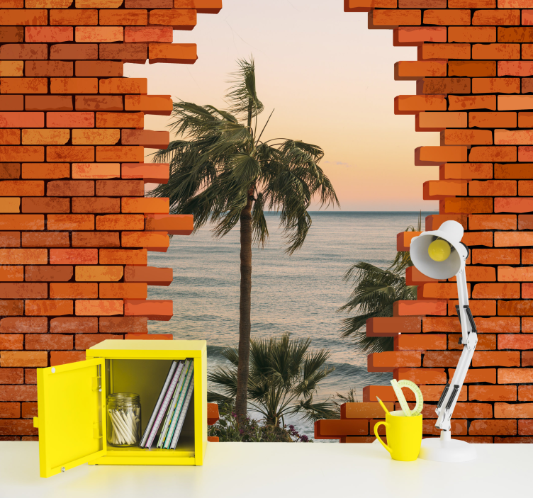 Tropical Seaside View nature wall mural - TenStickers