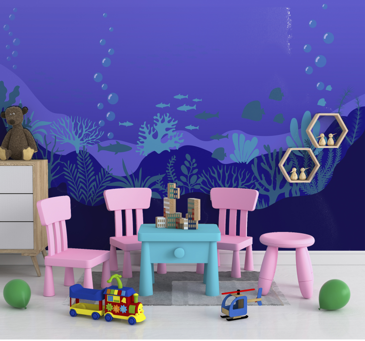 Underwater Life children wall mural - TenStickers