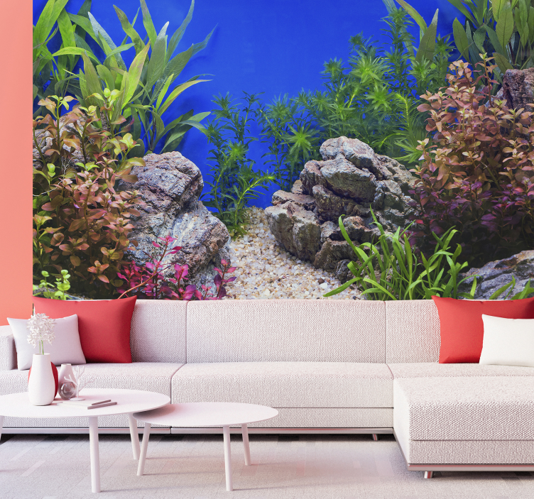 Underwater stones and plants sea wall mural - TenStickers