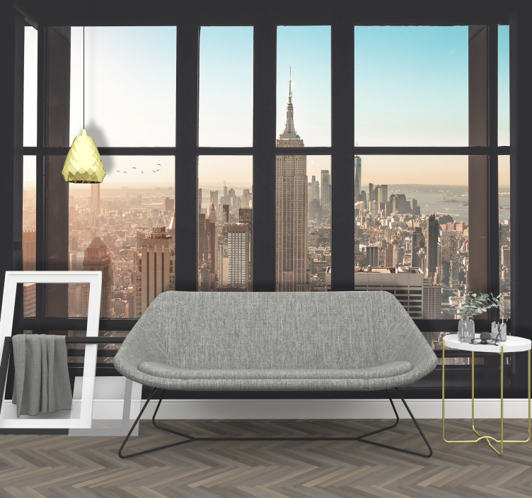Urban Panorama View new york wall mural - TenStickers
