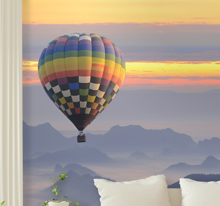 Vehicle mural aerial balloon adventure - TenStickers