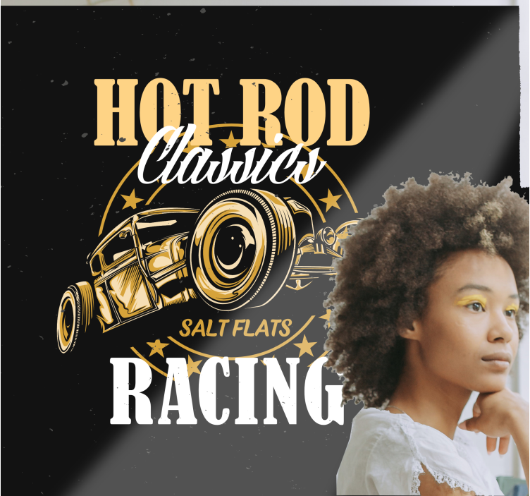 Vehicle mural classic car racing artwork - TenStickers