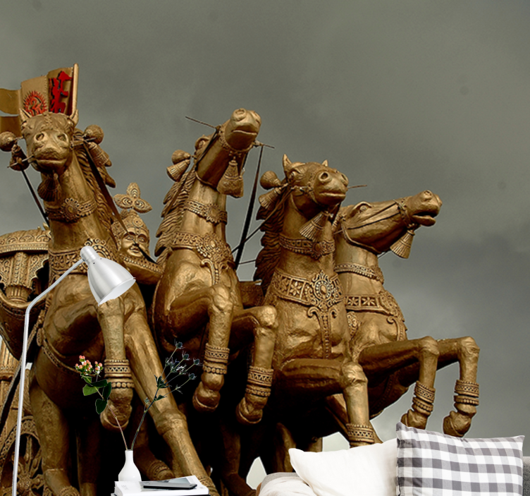 Vehicle mural historical chariot horses - TenStickers