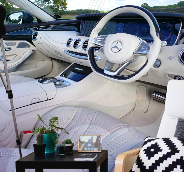 Vehicle mural luxury car interior design - TenStickers