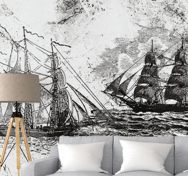 Vehicle mural of historic sailing ships - TenStickers