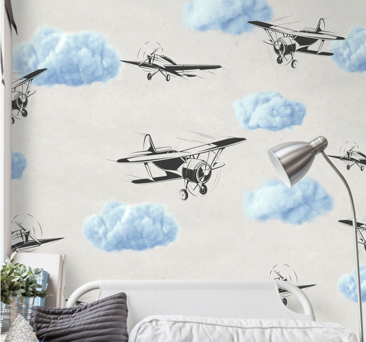 Vehicle mural of soaring classic aircraft - TenStickers