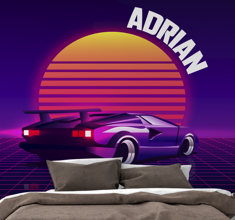 Vehicle mural retro racing car - TenStickers