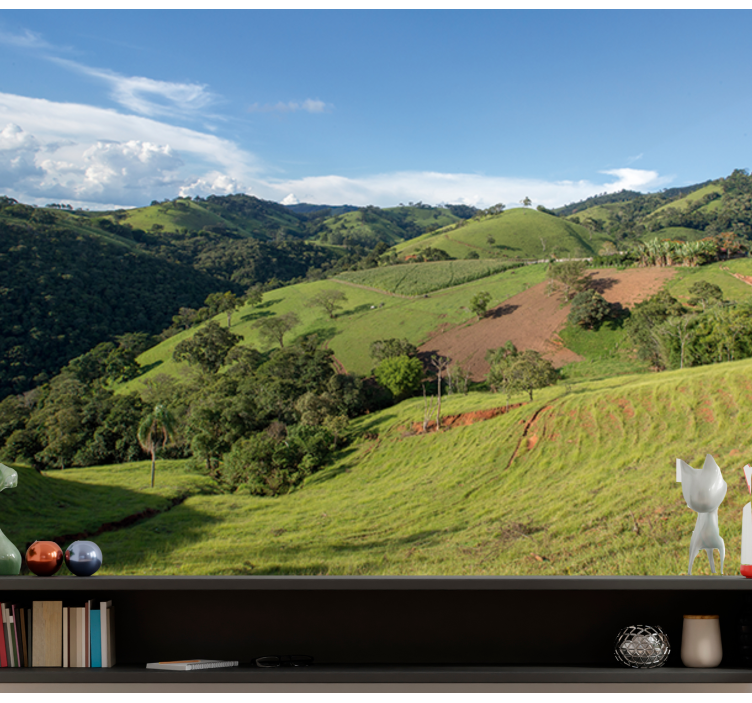 Verdant Rolling Hills landscape mural wallpaper - TenStickers