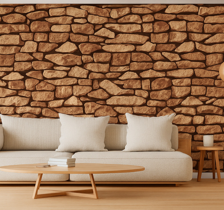 Vintage stone texture mural for living room - TenStickers