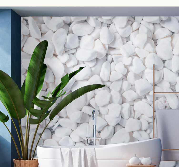 Bathroom white stone textures Bathroom Murals - TenStickers