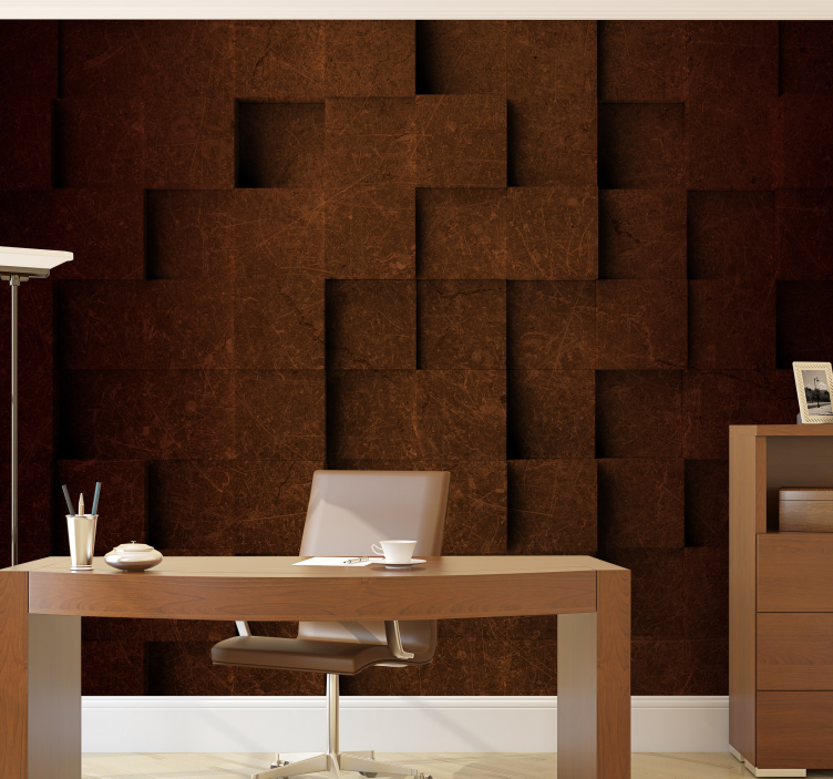 Wall mural layered square design - TenStickers