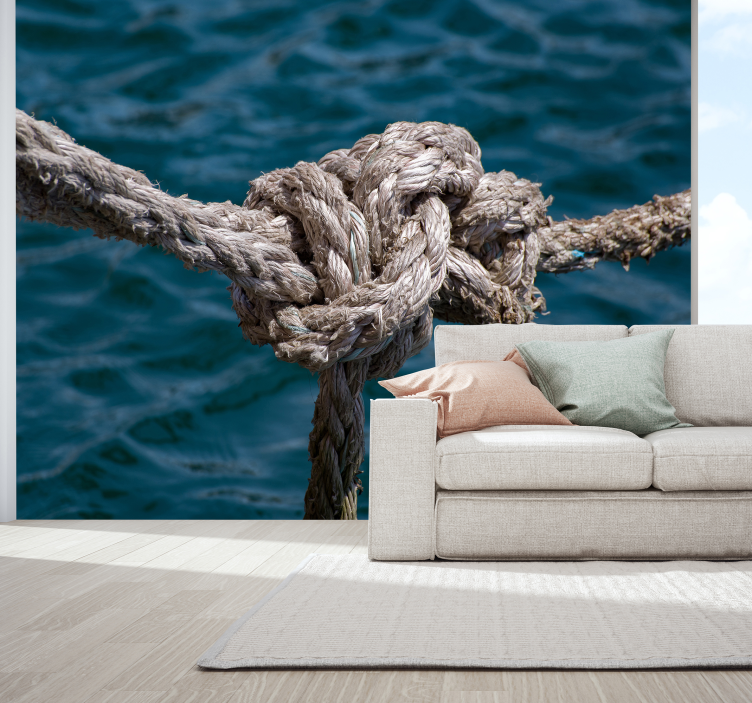 Landscape wall mural rope sea - TenStickers