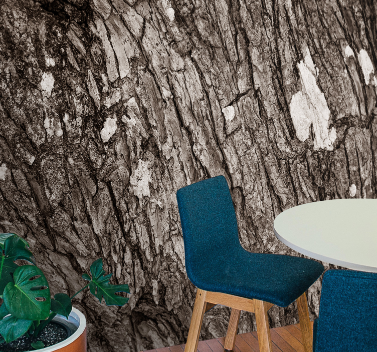 Wall mural textured tree bark design - TenStickers