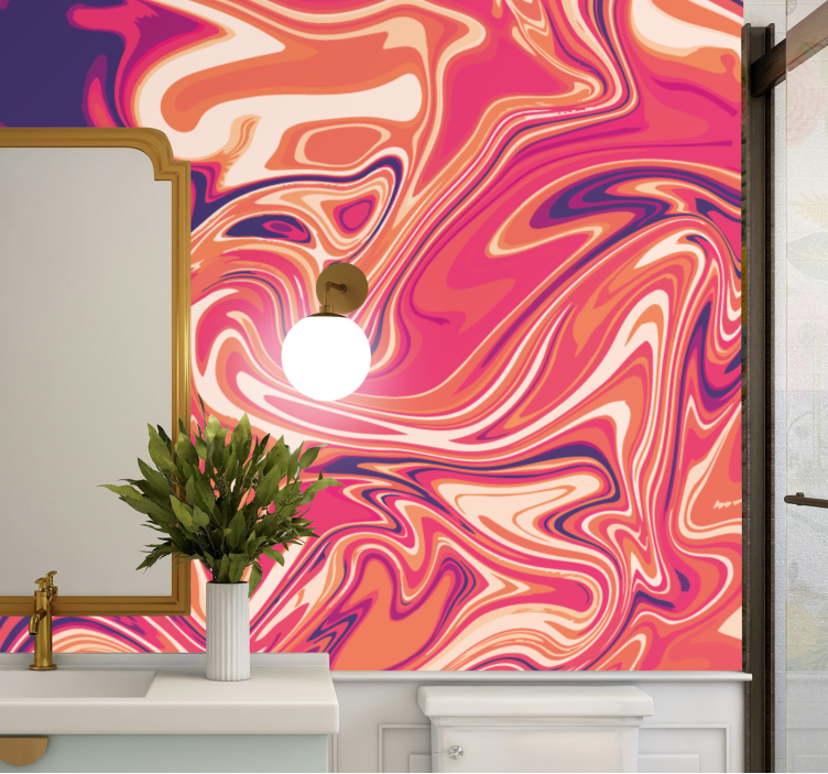 Warm colored marble effect painting Wall Murals - TenStickers