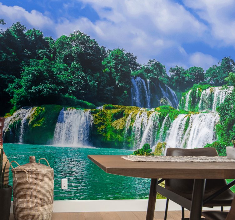 Waterfall mural majestic waterfall scenery - TenStickers