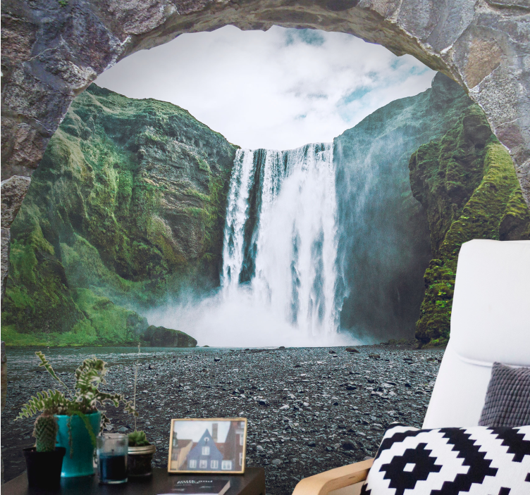 Waterfall mural majestic waterfall view - TenStickers