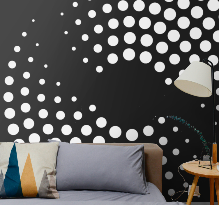 White dots infinity tunnel 3D Wall Mural - TenStickers