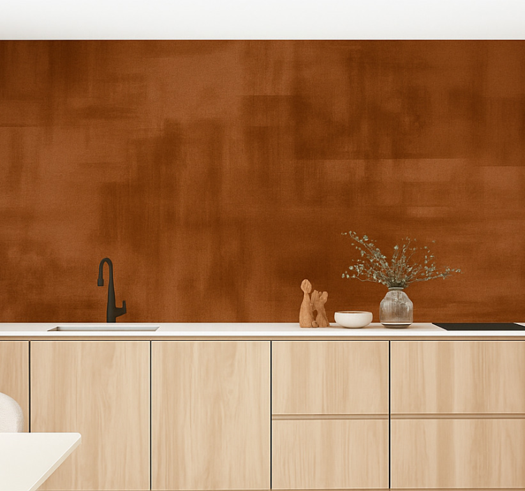 Worn copper patina kitchen mural - TenStickers