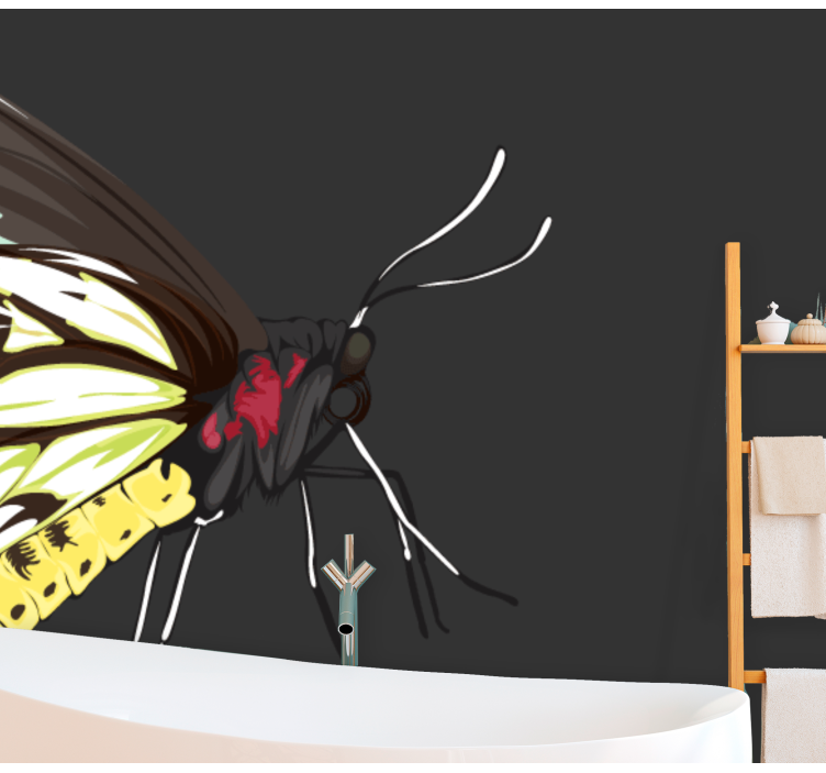 Yellow Butterfly Design flower mural - TenStickers