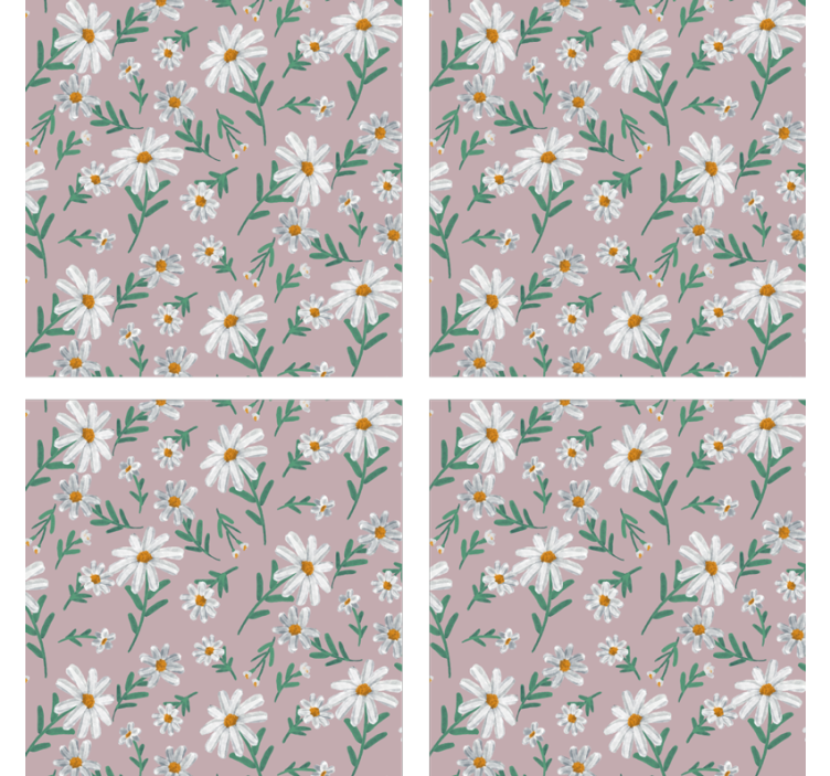 Floral pattern background coasters - TenStickers
