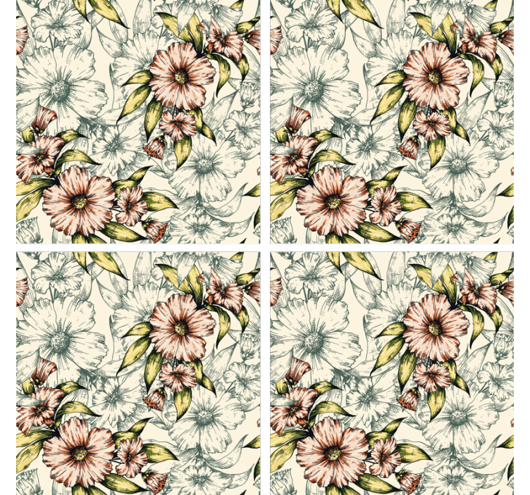 Coasters floral pattern design - TenStickers