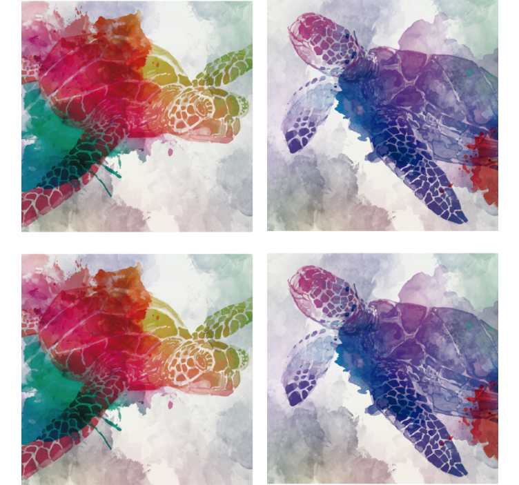 Colorful Turtle Splash beer mats - TenStickers