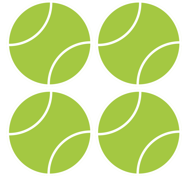 Geek coasters circular green tennis inspired set - TenStickers