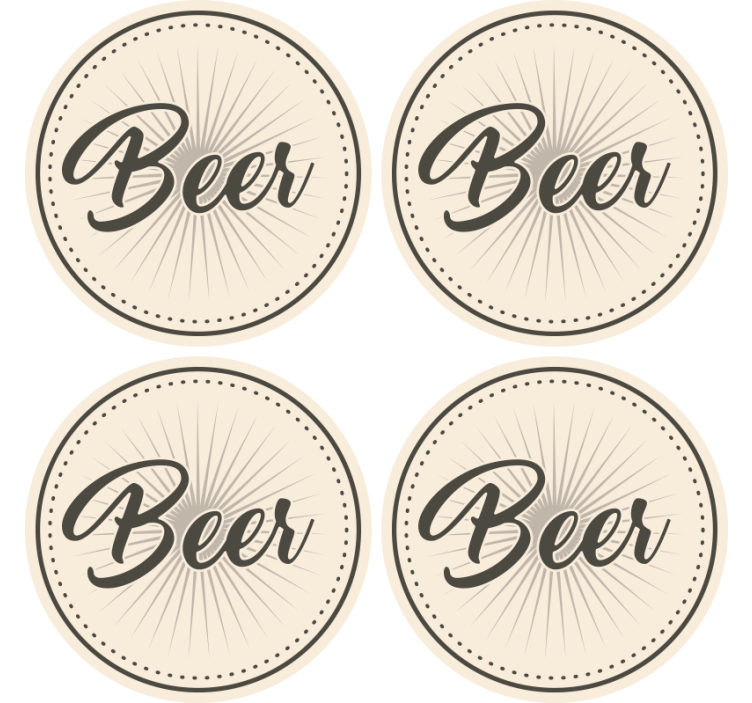 Elegant brew typography beer mats - TenStickers