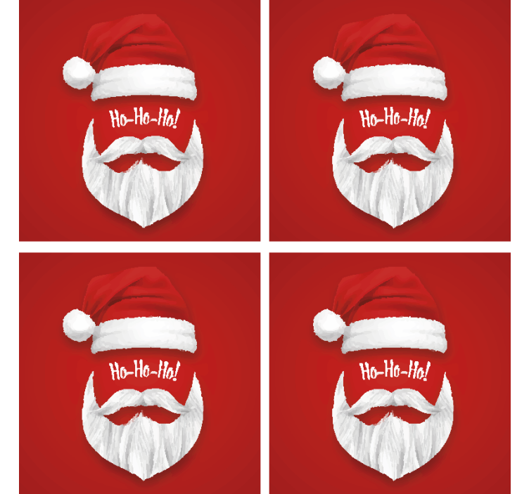 Christmas coasters santa hat design - TenStickers