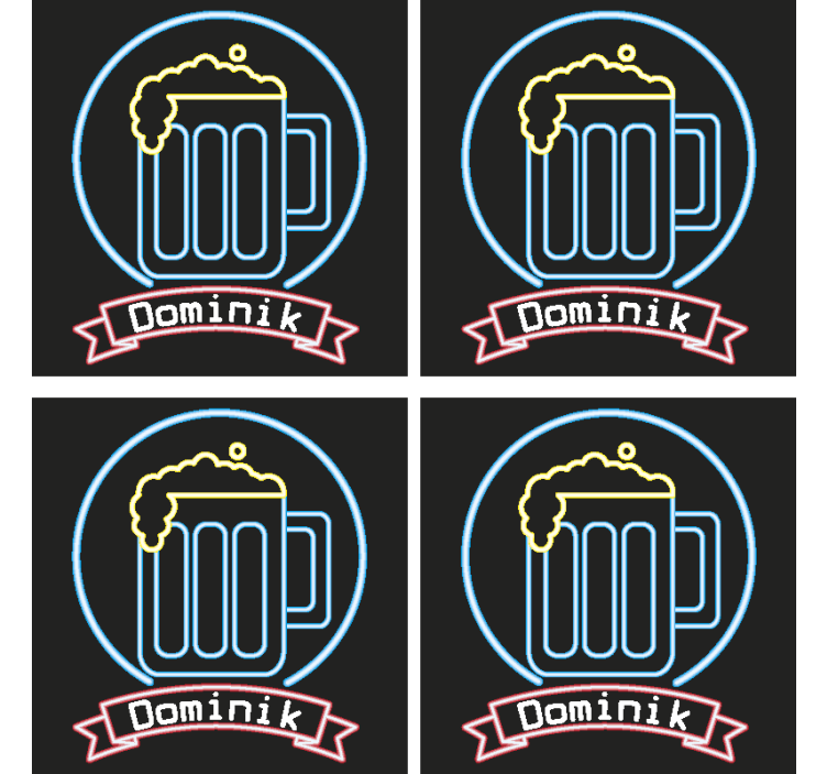 Neon beer with name beer mats - TenStickers