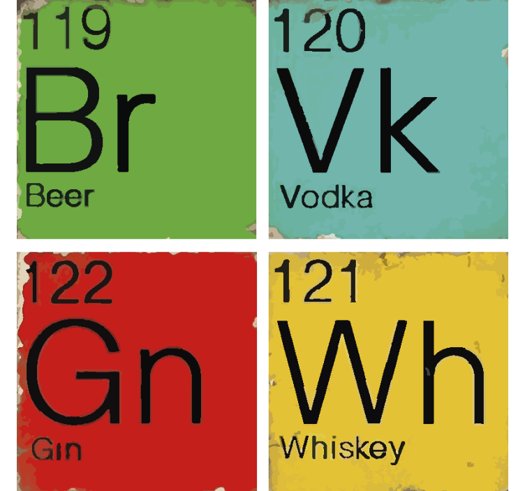 Periodic table geek coasters - TenStickers