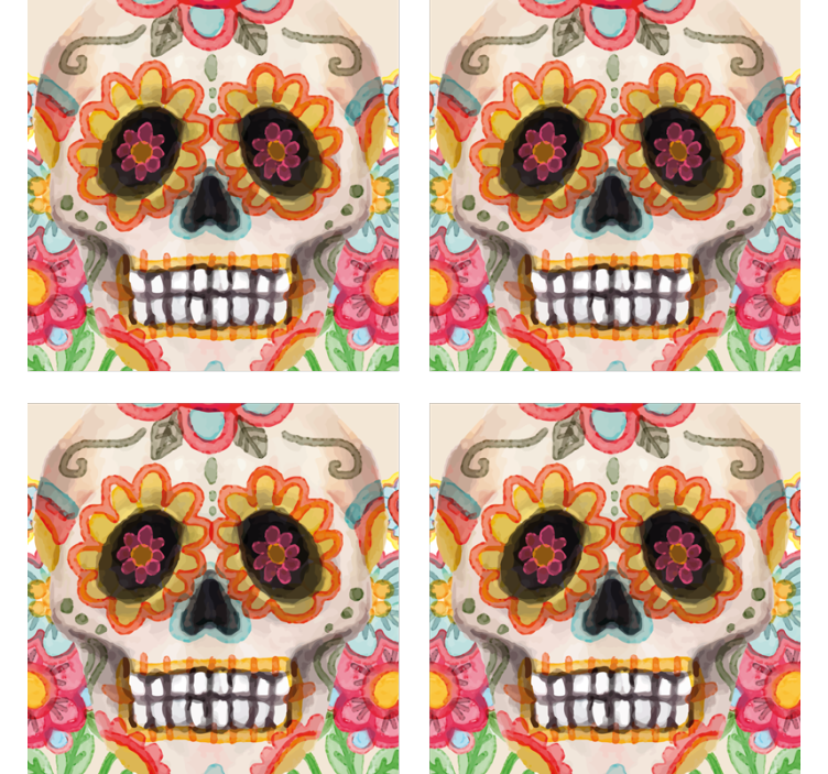 Halloween coaster colorful sugar skull - TenStickers