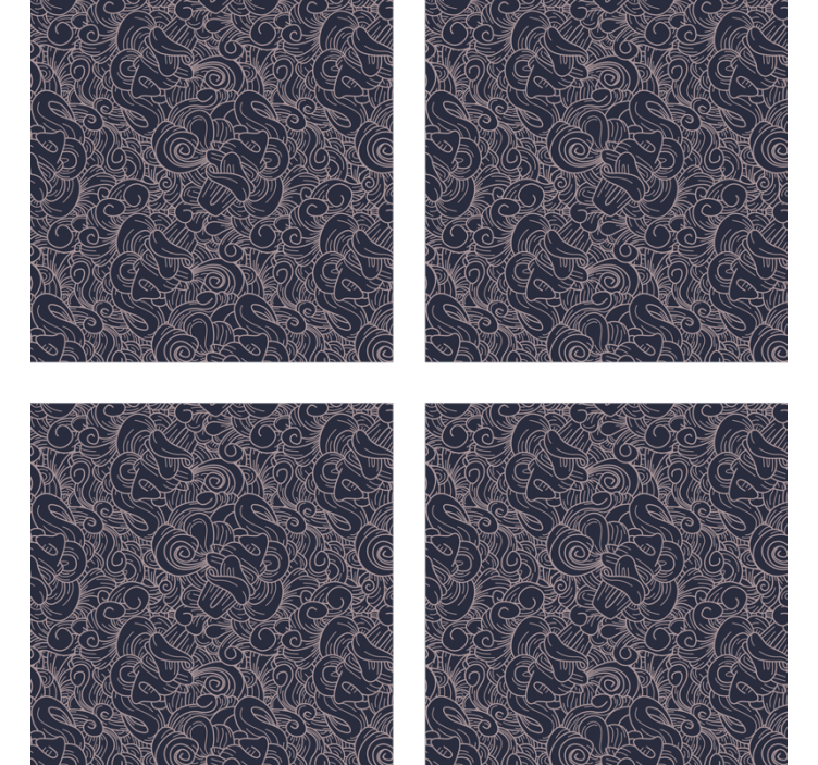 Coasters with intricate abstract design - TenStickers