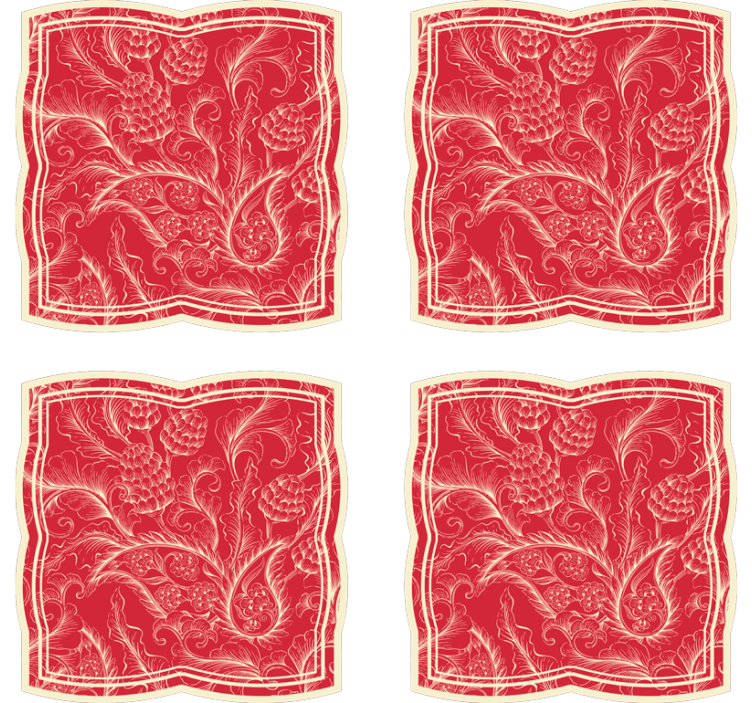 Ornate floral pattern coasters - TenStickers