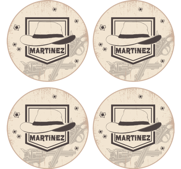 Geek coasters western hat and guns design - TenStickers