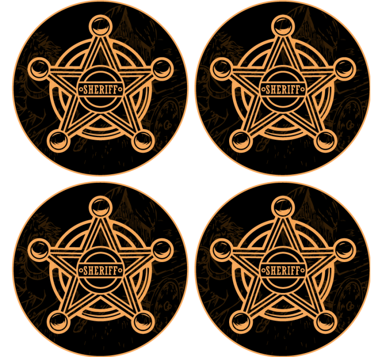 Beer mats sheriff star emblem - TenStickers