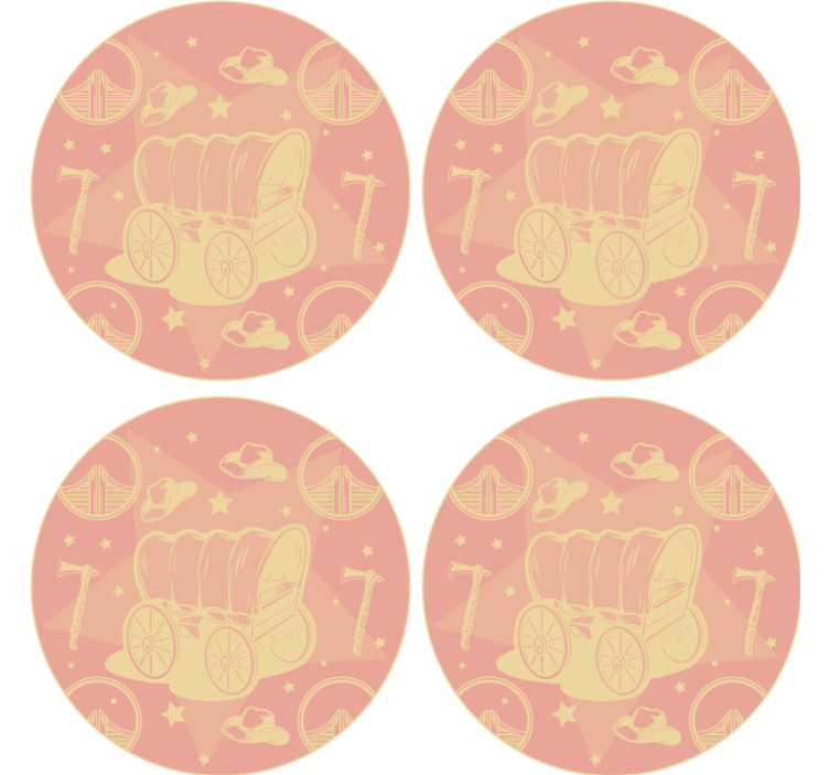 Geek coasters retro wagon style - TenStickers