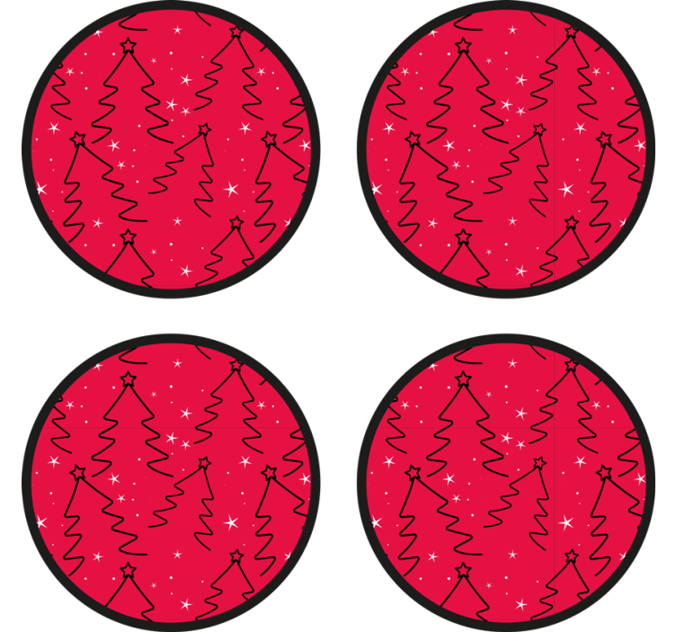 Christmas coasters festive tree design - TenStickers