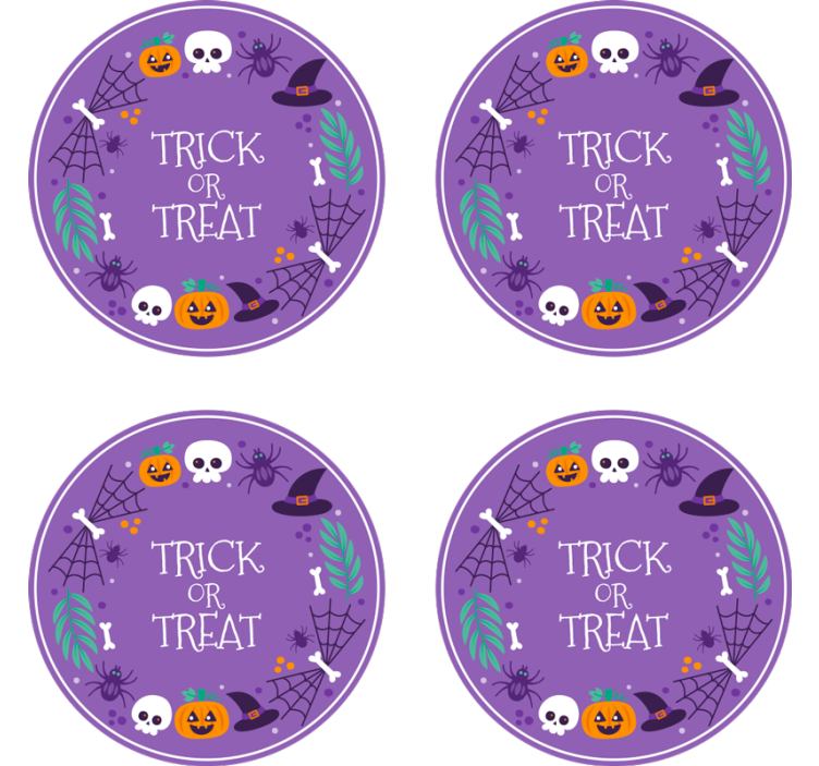 Halloween coaster with halloween themed design - TenStickers