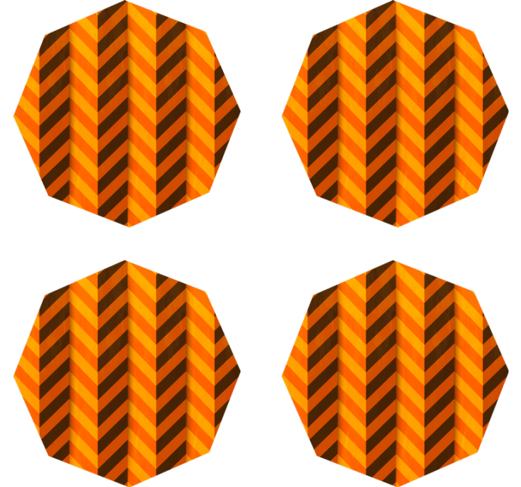 Halloween coaster with orange chevron pattern - TenStickers