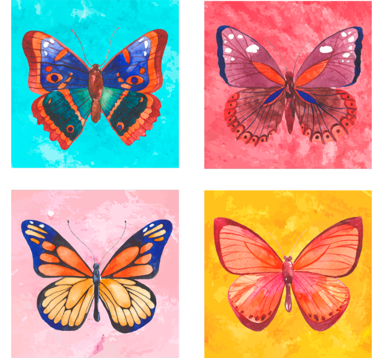 Geek coasters colorful butterfly illustration - TenStickers